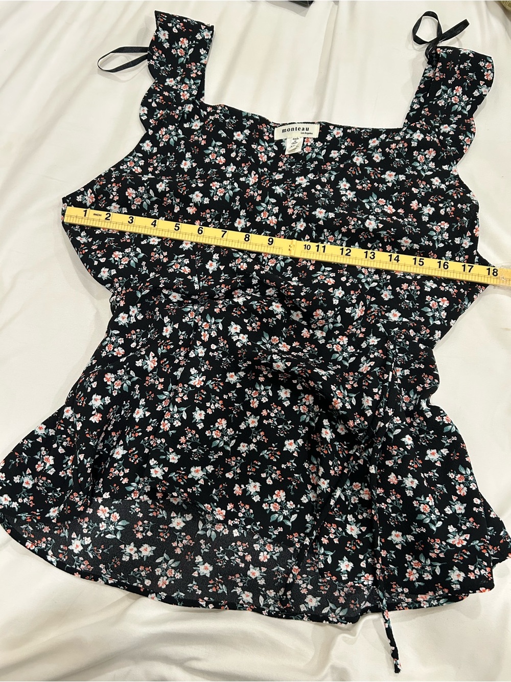 Monteau Floral Babydoll Tank Top XL Cottagecore Boho
